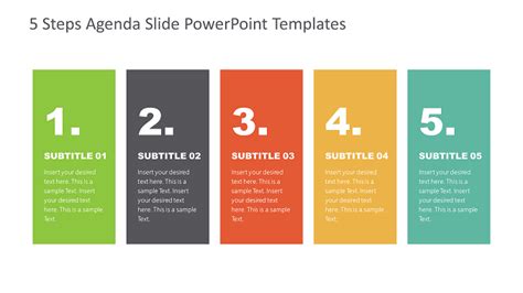 5 Steps Agenda Free Agenda And Table Of Content Ppt