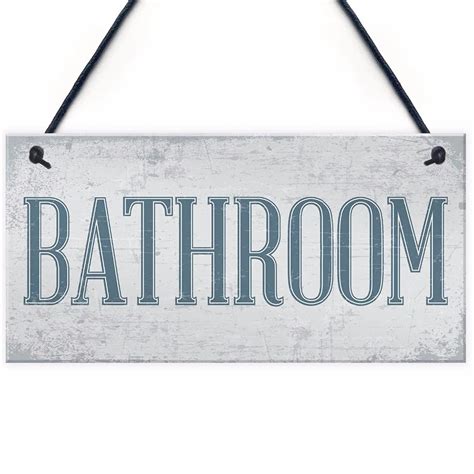 Meijiafei Shabby Chic Bathroom Sign Toilet Wc The Loo Hanging Plaque