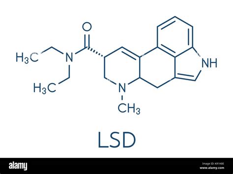 Lsd Lysergic Acid Diethylamide Psychedelic Drug Molecule Skeletal