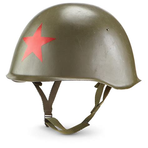 Used Russian Military Helmet With Star Olive Drab 219352 Helmets