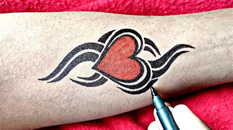 Beautiful Heart Tattoo Design How To Make Tattoo At Home Amazing
