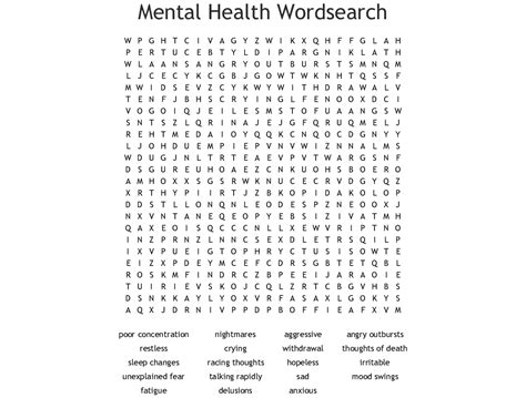 Mental Health Awareness Word Search Wordmint Word Search Printable
