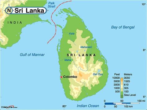 Colombo Sri Lanka World Map