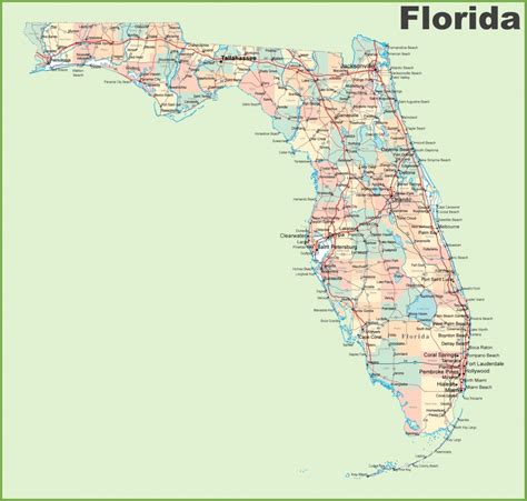 Southern Florida Aaccessmaps Road Map Of South Florida Printable Maps