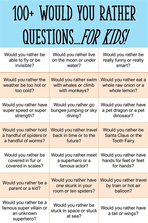 255 Super Funny Would You Rather Questions For Kids Artofit