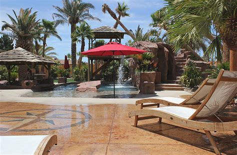 46+ best backyard beach pool design ideas. Concrete "Stone" and Sand Finishes in a Beach-themed ...
