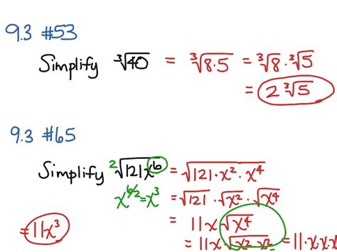 Simplifying Radicals2 Math Showme