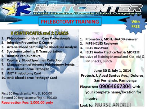 Check spelling or type a new query. Phlebotomy Training in San Fernando, Pampanga on June 30 ...