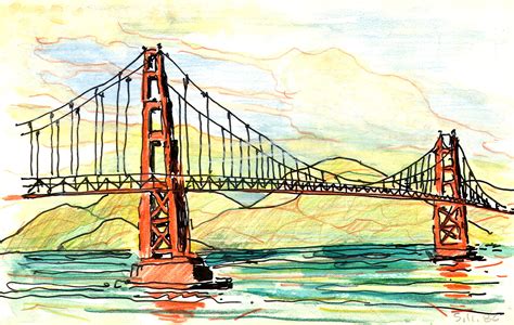 Golden Gate Bridge Drawing Step By Step At Getdrawings Free Download