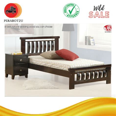 Xl Katil Super Single Katil Bujang Kayu Wood Single Bed Lazada