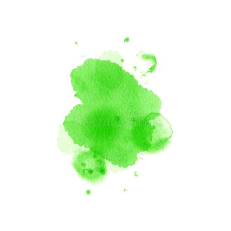 Watercolor Grass Green Spot Free Shape Splash Stock Vector