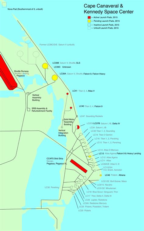 The Map Of Cape Canaveral Launch Pads On Wikipedia Is Low Quality And