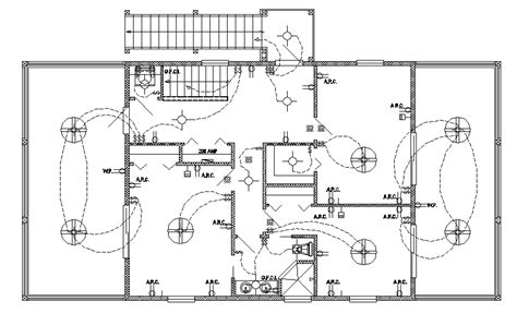 Electrical Installation Layout Plan Of Second Floor Of House Dwg File