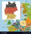 Original map of europe and germany Royalty Free Vector Image