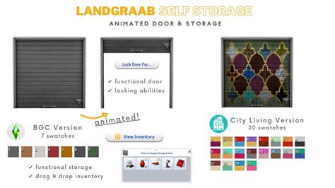 Landgraab Self Storage Functional Garage Doors And Storage New Sims 4