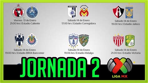 Todo sobre la segunda fecha del nuevo torneo del fútbol mexicano Jornada 2 Liga Mx Clausura 2017 Partidos Horarios - YouTube