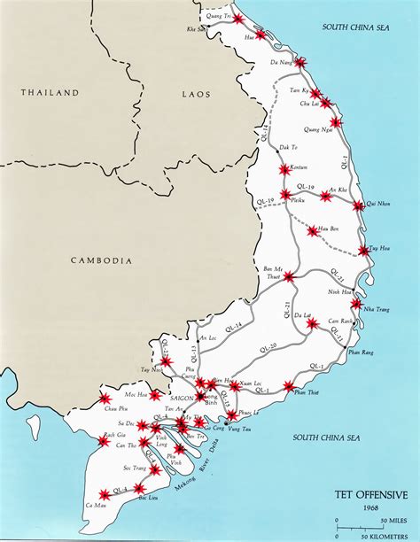 Viêt Nam Offensive Du Tết 1968 Carte