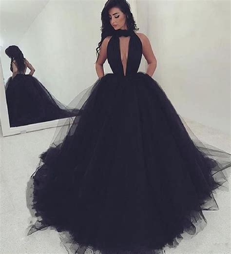 custom made sexy black prom dresses 2019 new long formal dress evening wear puffy tulle women
