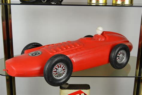 1960s Xl Plastic Red Racer Car Toy With Driver Retro Station