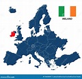 Vector El Ejemplo De Un Mapa De Europa Con Irlanda Destacada ...