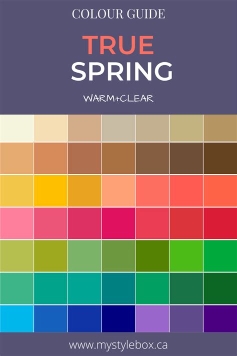 True Spring Colour Guide True Spring Colors True Spring Color