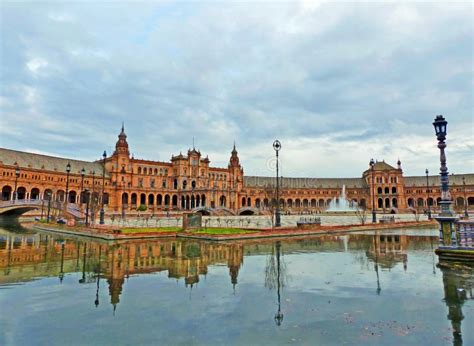 Central Building Of Plaza De España In Seville Stock Image Image Of
