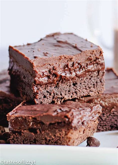Triple Chocolate Cake Mix Brownies Recipe With Pudding And Ganache