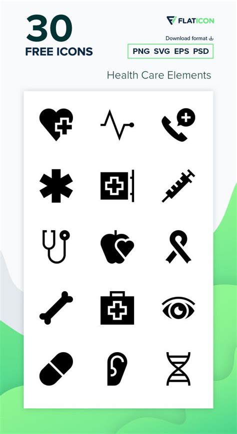 30 Health Care Icons For Personal And Commercial Use Basic Straight