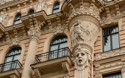 Art Nouveau Facades Riga Latvia Travel Past 50