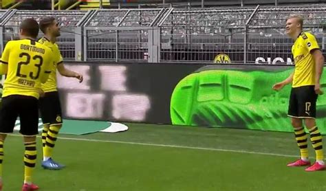 Haaland has taken european football by storm this season, with an incredible 40 goals from 33 after sitting on the pitch to copy haaland's celebration, they then did the same for kylian mbappe's. Video: Haaland's awkward celebration after goal for Dortmund