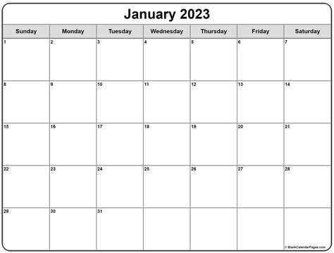 January 2023 Calendar Free Printable Calendar