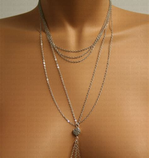 Nipple Jewelry With Chains Nipple Fake Piercing Choker Etsy