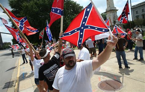 Civil Rights Activist In Alabama Protest By Flying The Confederate Flag