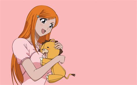 Inoue Orihime Hugging Kon Bleach Anime Wallpaper Fanpop