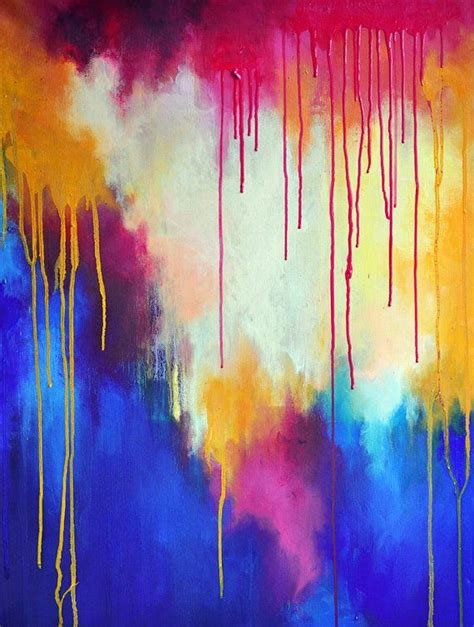 Rainbow Original Abstract Oil Painting Large 23x32 Inch Etsy Oil
