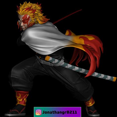 Rengoku Demons Slayer 3d Model 3d Printable Cgtrader