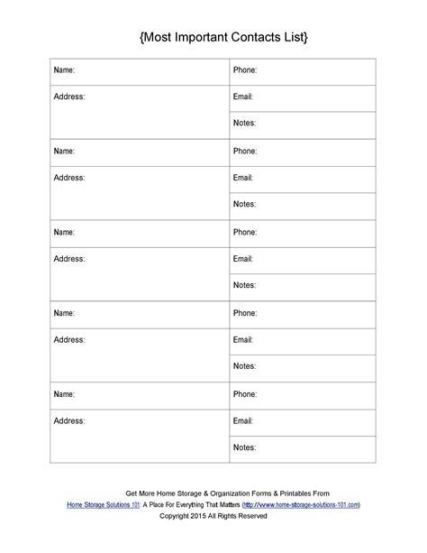 40 Phone And Email Contact List Templates Word Excel Templatelab
