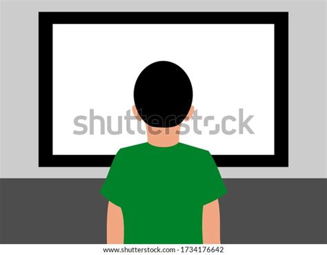 Child Watching Tv Vector Illustration Design Stock Vector Royalty Free