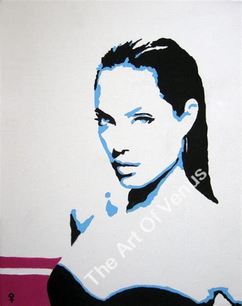 Angelina Jolie Giclee Art Print Pop Art Portrait Painting