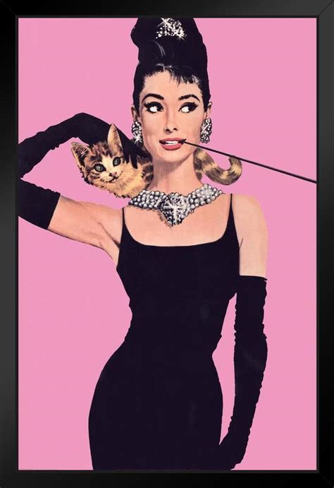 Audrey Hepburn Breakfast Tiffanys Pink Framed Poster 12x18 606345307165