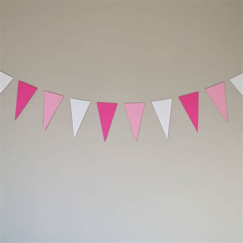 Pink And White Paper Bunting By Funky Frills Uk