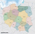⊛ Mapa de Polonia ·🥇 Político & Físico Imprimir | Colorear | Grande