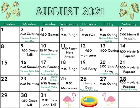 Sartwell Place August 2022 Calendar And Newsletter