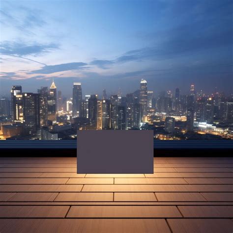Premium Ai Image A Blank Sign On A Roof Of A Building With A View Of