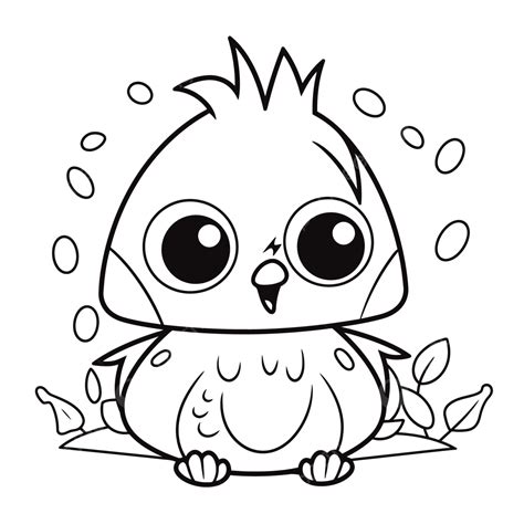 Cute Bird And Birds Coloring Pages Outline Sketch Drawing Vector Bird