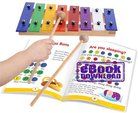 Glockenspiel 8 Notes Color Xylophone For Kids With Metal Bars And