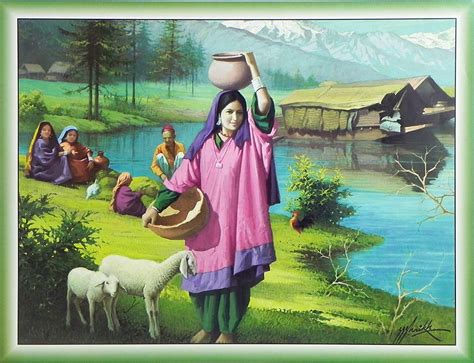 Kashmiri Beauty Reprint On Paper 15 5 X 20 Inches Unframed In