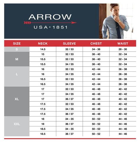 Mens Dress Size Chart