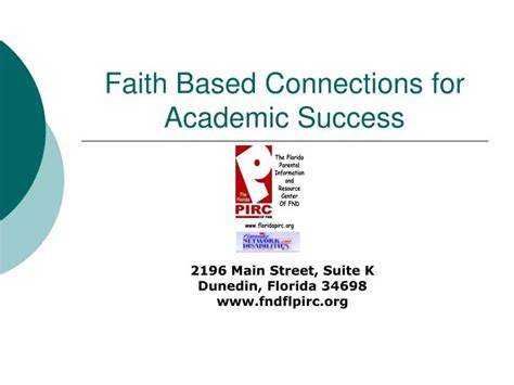 Ppt Faith Based Connections For Academic Success Powerpoint