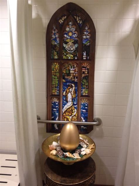 6pm score deals on fashion brands Mermaid Stained Glass Window in the Restroom with Golden ...